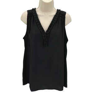 Catherine Malandrino Womens Black Sleeveless V-Neck Strappy Back Blouse Size M